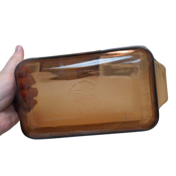 Anchor Hocking Ovenware Cookware 1QT Amber Microwave Oven Safe Loaf Glass Dish - Picture 5 of 6
